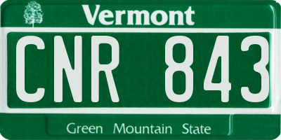 VT license plate CNR843