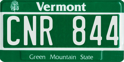 VT license plate CNR844