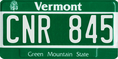 VT license plate CNR845
