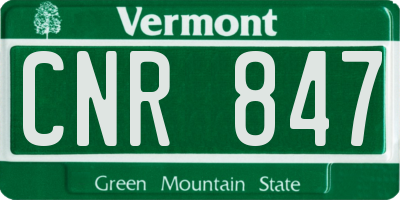 VT license plate CNR847