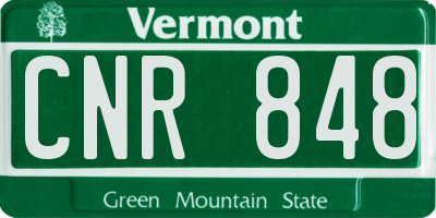 VT license plate CNR848