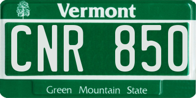 VT license plate CNR850