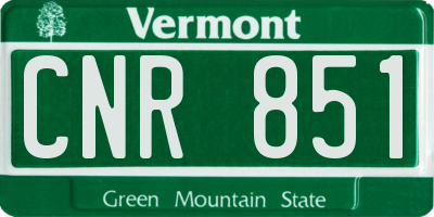 VT license plate CNR851