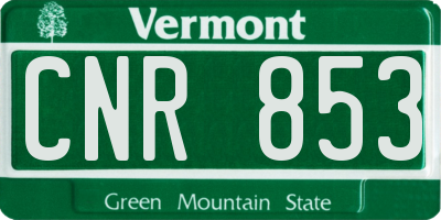 VT license plate CNR853