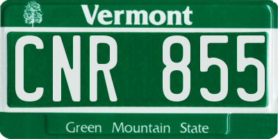 VT license plate CNR855