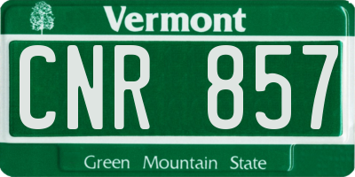 VT license plate CNR857