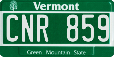VT license plate CNR859