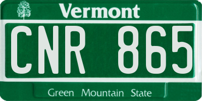 VT license plate CNR865