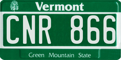 VT license plate CNR866