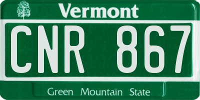 VT license plate CNR867