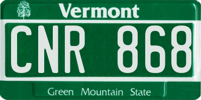 VT license plate CNR868