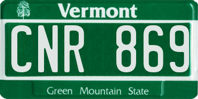 VT license plate CNR869