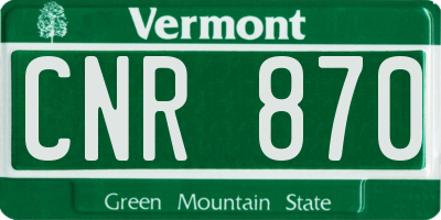 VT license plate CNR870
