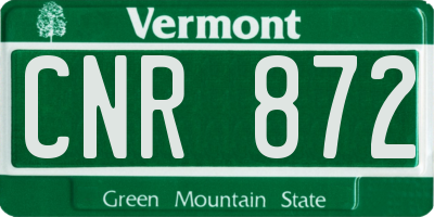 VT license plate CNR872
