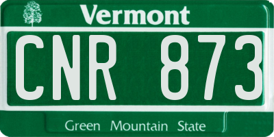 VT license plate CNR873