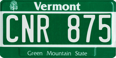 VT license plate CNR875