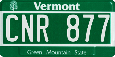 VT license plate CNR877