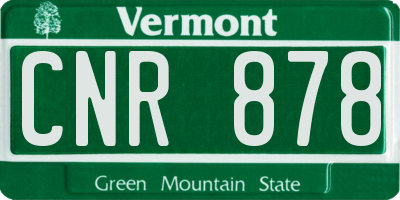 VT license plate CNR878