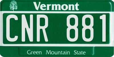 VT license plate CNR881