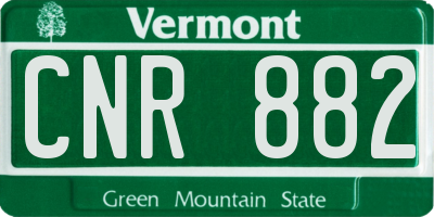 VT license plate CNR882