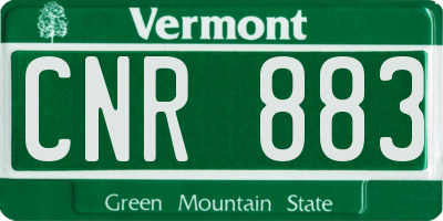 VT license plate CNR883