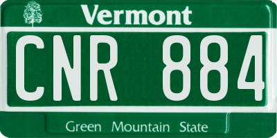 VT license plate CNR884