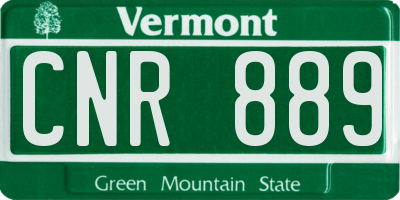 VT license plate CNR889