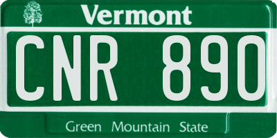VT license plate CNR890