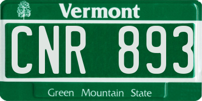 VT license plate CNR893