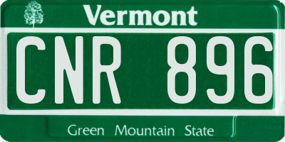 VT license plate CNR896