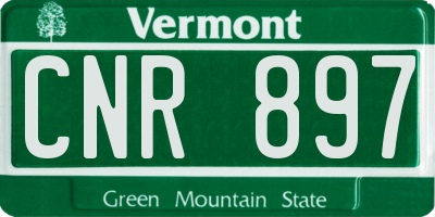 VT license plate CNR897