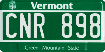 VT license plate CNR898