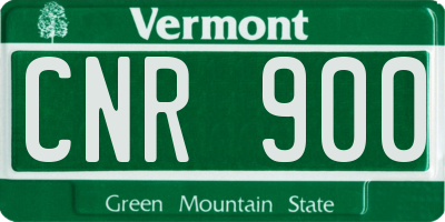 VT license plate CNR900