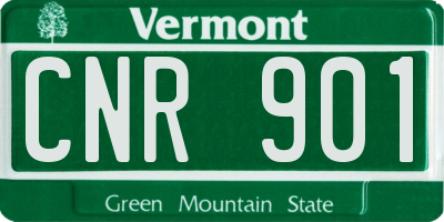 VT license plate CNR901
