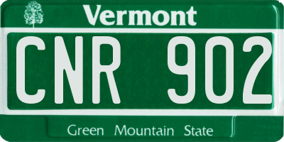 VT license plate CNR902