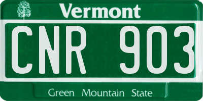 VT license plate CNR903