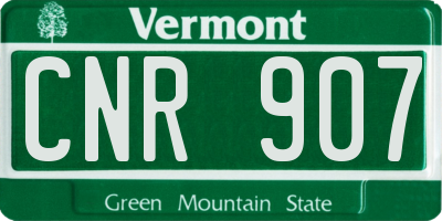 VT license plate CNR907