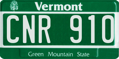 VT license plate CNR910