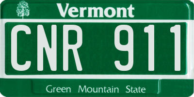 VT license plate CNR911