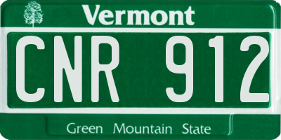 VT license plate CNR912