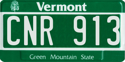 VT license plate CNR913