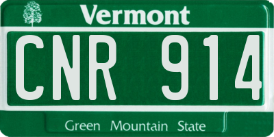 VT license plate CNR914