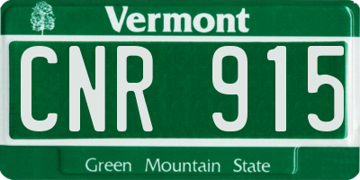 VT license plate CNR915