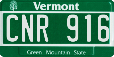 VT license plate CNR916