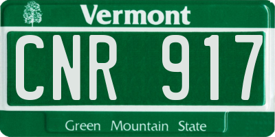 VT license plate CNR917