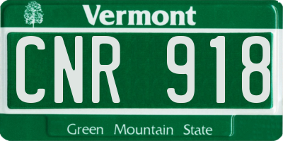 VT license plate CNR918