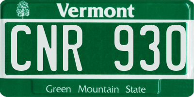 VT license plate CNR930
