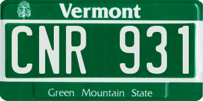 VT license plate CNR931