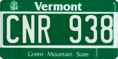 VT license plate CNR938