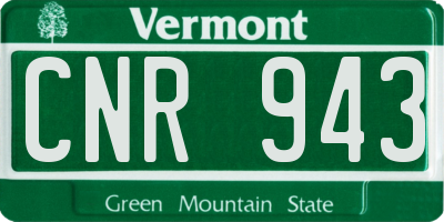 VT license plate CNR943